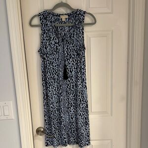 MICHAEL Michael Kors Blue and White Patterned Midi Dress